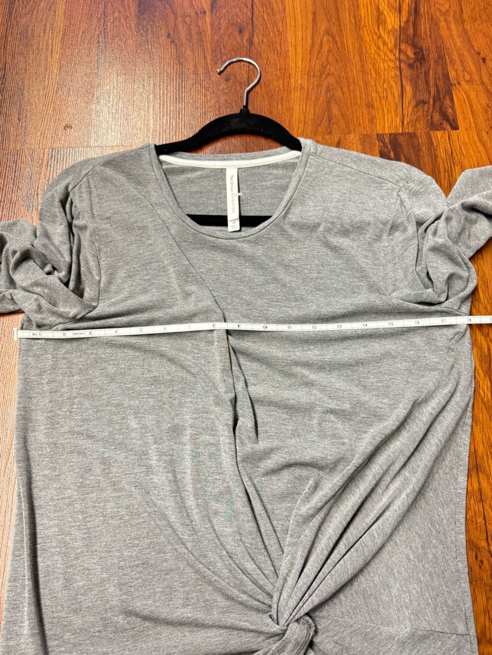 Babaton Heather Gray Twist Front Long Sleeve Tee - Picture 3 of 5
